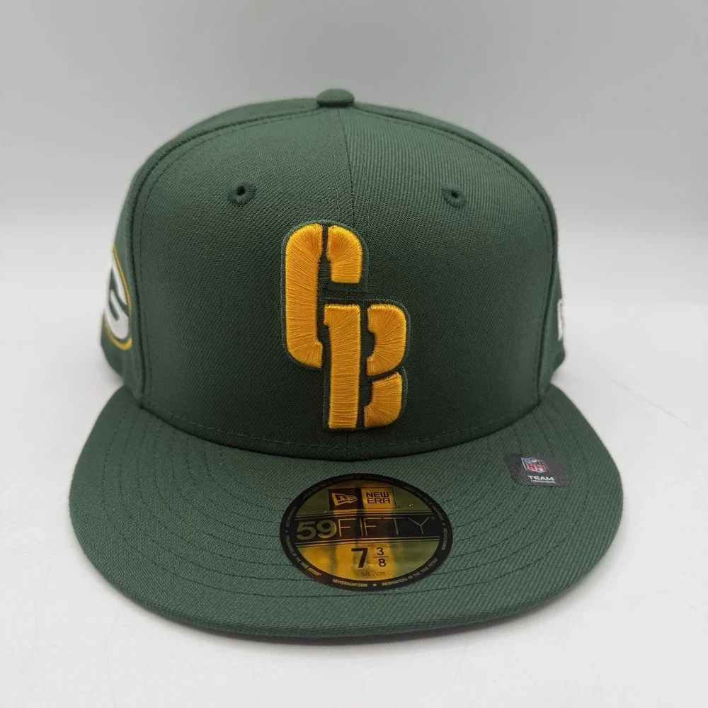 New Era 59Fifty Green Bay Packers Deceptor Hat Cap Sz‎ 7 3/8 Fitted NFL Football